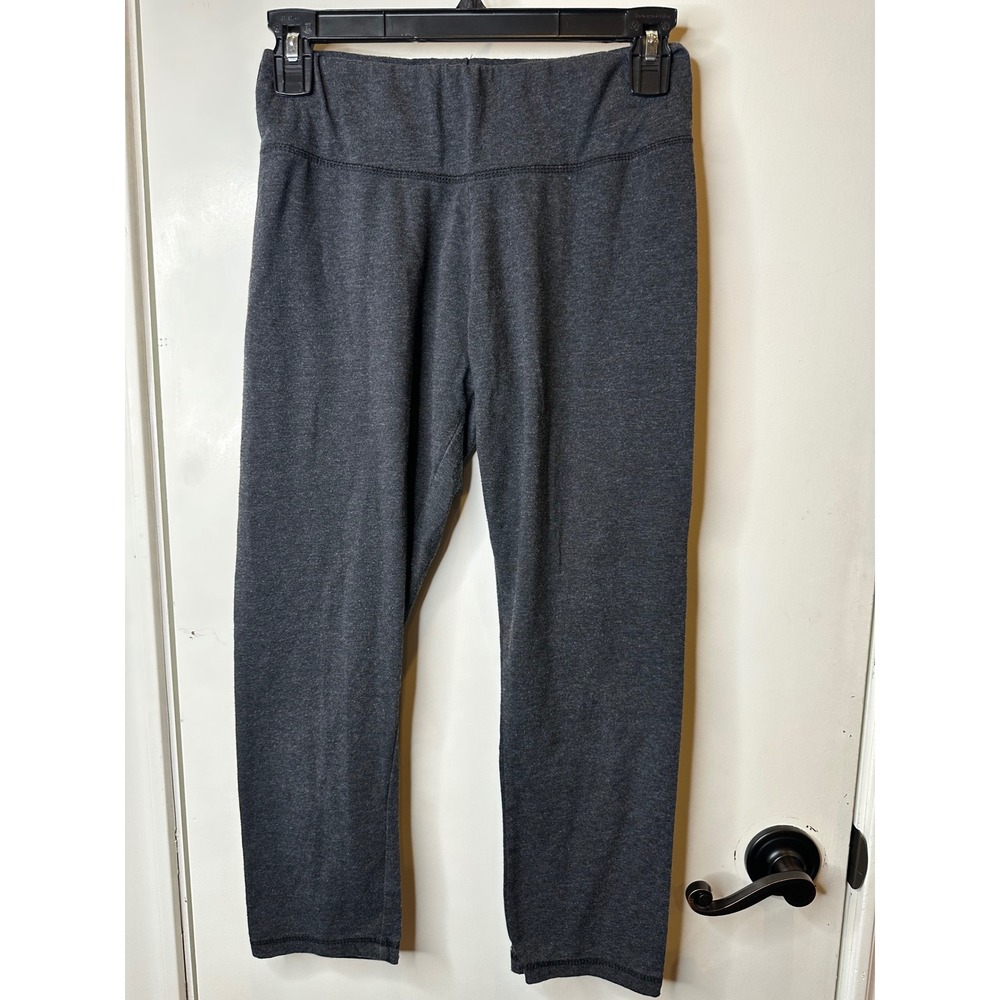Knit & Stitch Womens Charcoal Grey Cropped Leggings Size M Heathered Activewear